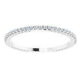 10K Gold Round Lab-Grown Diamond Shared-Prong Eternity Band – 1 mm Stones - White Gold - view 3