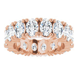 10K Gold Oval Lab-Grown Diamond Shared-Prong Eternity Band – 6x4 mm Stones - Rose Gold - view 3