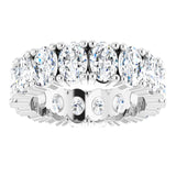 10K Gold Oval Lab-Grown Diamond Shared-Prong Eternity Band – 6x4 mm Stones - White Gold - view 3