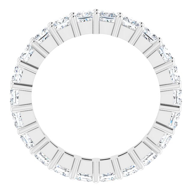 10K Gold Square Lab-Grown Diamond Shared-Prong Eternity Band – 3x3 mm Stones - White Gold - view 2