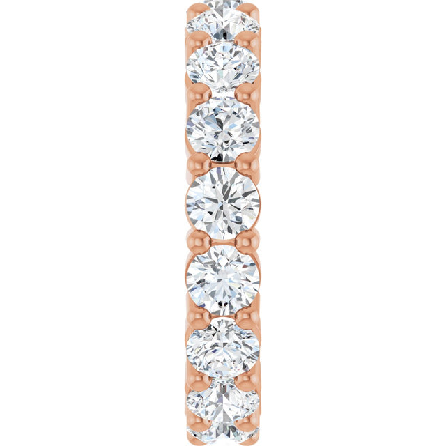 10K Gold Round Lab-Grown Diamond Shared-Prong Eternity Band – 3.8 mm Stones - Rose Gold - view 4