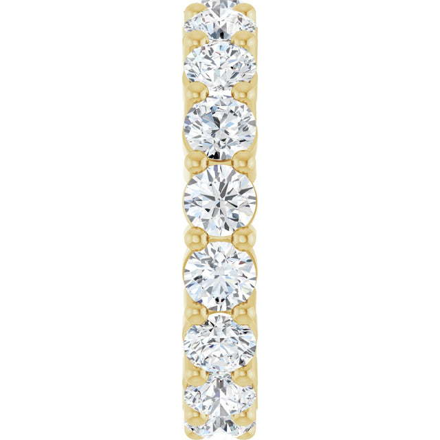 14K Gold Round Lab-Grown Diamond Shared-Prong Eternity Band – 3.8 mm Stones - Yellow Gold - view 4