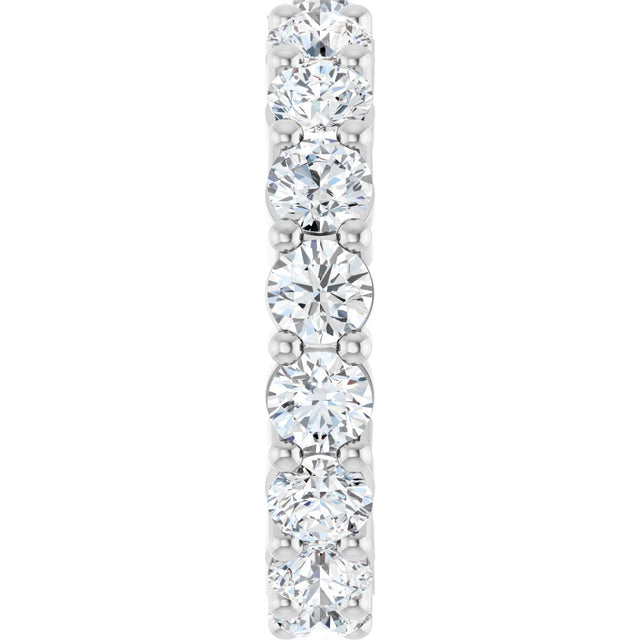 10K Gold Round Lab-Grown Diamond Shared-Prong Eternity Band – 3.8 mm Stones - White Gold - view 4