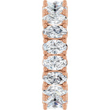 10K Gold Oval Lab-Grown Diamond Shared-Prong Eternity Band – 5x3 mm Stones - Rose Gold - view 4