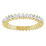 14K Gold Square Natural Diamond Shared-Prong Eternity Band – 1.75x1.75 mm Stones - Yellow Gold - view 3