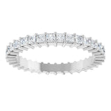 10K Gold Square Natural Diamond Shared-Prong Eternity Band – 1.75x1.75 mm Stones - White Gold - view 3