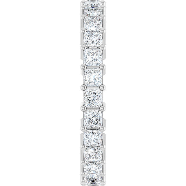 10K Gold Square Natural Diamond Shared-Prong Eternity Band – 2.25x2.25 mm Stones - White Gold - view 4
