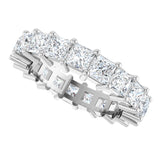 10K Gold Square Natural Diamond Shared-Prong Eternity Band – 3.5x3.5 mm Stones - White Gold - view 5