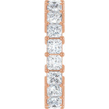 10K Gold Square Natural Diamond Shared-Prong Eternity Band – 3.25x3.25 mm Stones - Rose Gold - view 4