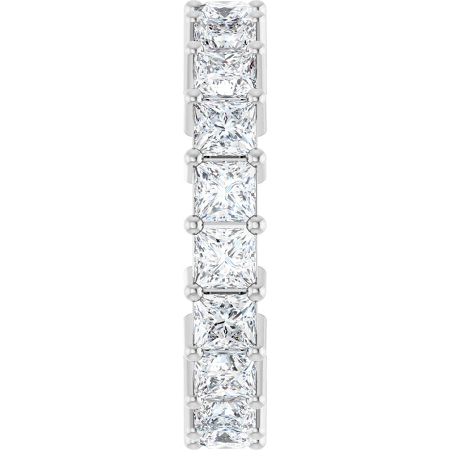 10K Gold Square Natural Diamond Shared-Prong Eternity Band – 3.25x3.25 mm Stones - White Gold - view 4