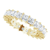 14K Gold Square Lab-Grown Diamond Shared-Prong Eternity Band – 2.75x2.75 mm Stones - Yellow Gold - view 5