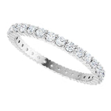 10K Gold Round Natural Diamond Shared-Prong Eternity Band – 1.75 mm Stones - White Gold - view 5