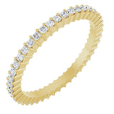 10K Gold Square Natural Diamond Shared-Prong Eternity Band – 1.25x1.25 mm Stones - Yellow Gold
