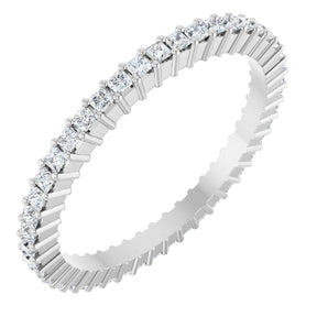 Platinum Square Lab-Grown Diamond Shared-Prong Eternity Band – 1.25x1.25 mm Stones