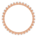 10K Gold Round Natural Diamond Shared-Prong Eternity Band – 1.7 mm Stones - Rose Gold - view 2