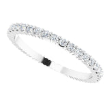 10K Gold Round Lab-Grown Diamond Shared-Prong Eternity Band – 1.5 mm Stones - White Gold - view 5