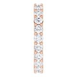 10K Gold Round Lab-Grown Diamond Shared-Prong Eternity Band – 2.75 mm Stones - Rose Gold - view 4