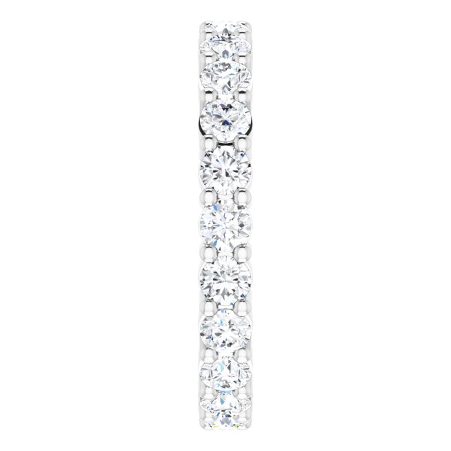 10K Gold Round Lab-Grown Diamond Shared-Prong Eternity Band – 2.75 mm Stones - White Gold - view 4