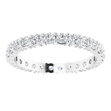10K Gold Round Natural Diamond Shared-Prong Eternity Band – 2.25 mm Stones - White Gold - view 3