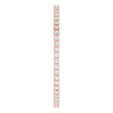 10K Gold Round Natural Diamond Shared-Prong Eternity Band – 1 mm Stones - Rose Gold - view 4