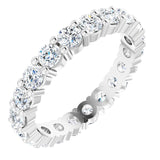 10K Gold Round Lab-Grown Diamond Shared-Prong Eternity Band – 3 mm Stones - White Gold