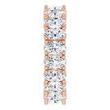 10K Gold Oval Lab-Grown Diamond Shared-Prong Eternity Band – 5x3 mm Stones - Rose Gold - view 4
