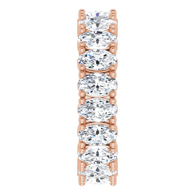 10K Gold Oval Lab-Grown Diamond Shared-Prong Eternity Band – 5x3 mm Stones - Rose Gold - view 4
