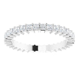 10K Gold Square Lab-Grown Diamond Shared-Prong Eternity Band – 1.75x1.75 mm Stones - White Gold - view 3