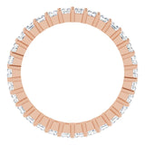 10K Gold Square Natural Diamond Shared-Prong Eternity Band – 2x2 mm Stones - Rose Gold - view 2
