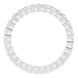 10K Gold Square Lab-Grown Diamond Shared-Prong Eternity Band – 2x2 mm Stones - White Gold - view 2
