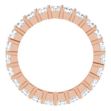 10K Gold Square Natural Diamond Shared-Prong Eternity Band – 2.75x2.75 mm Stones - Rose Gold - view 2