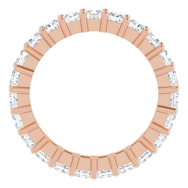 10K Gold Square Natural Diamond Shared-Prong Eternity Band – 2.75x2.75 mm Stones - Rose Gold - view 2