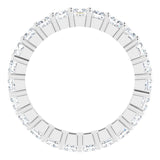 10K Gold Square Natural Diamond Shared-Prong Eternity Band – 2.75x2.75 mm Stones - White Gold - view 2