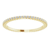 14K Gold Round Lab-Grown Diamond Shared-Prong Eternity Band – 1 mm Stones - Yellow Gold - view 3