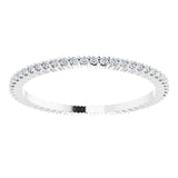 10K Gold Round Natural Diamond Shared-Prong Eternity Band – 1 mm Stones - White Gold - view 3