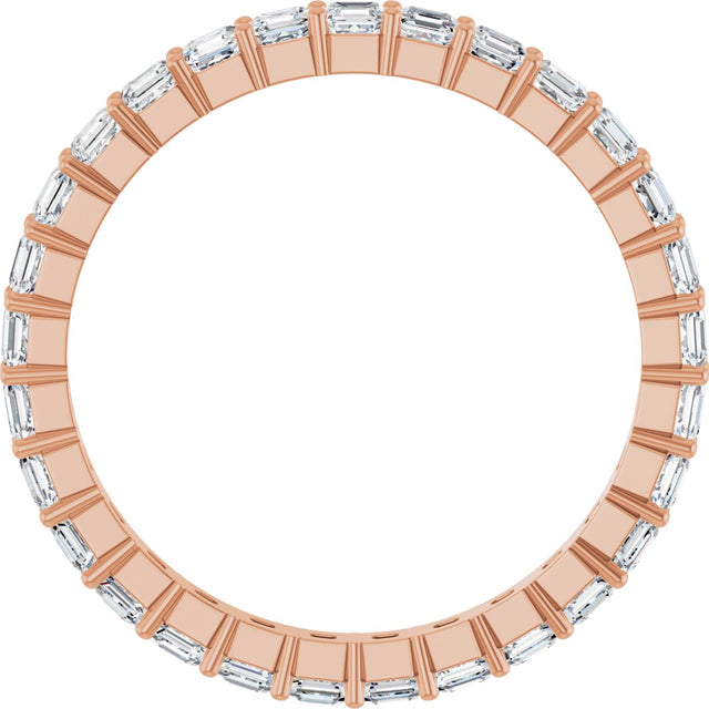 14K Gold Asscher Lab-Grown Diamond Shared-Prong Eternity Band – 2x2 mm Stones - Rose Gold - view 2