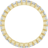 14K Gold Asscher Lab-Grown Diamond Shared-Prong Eternity Band – 2x2 mm Stones - Yellow Gold - view 2