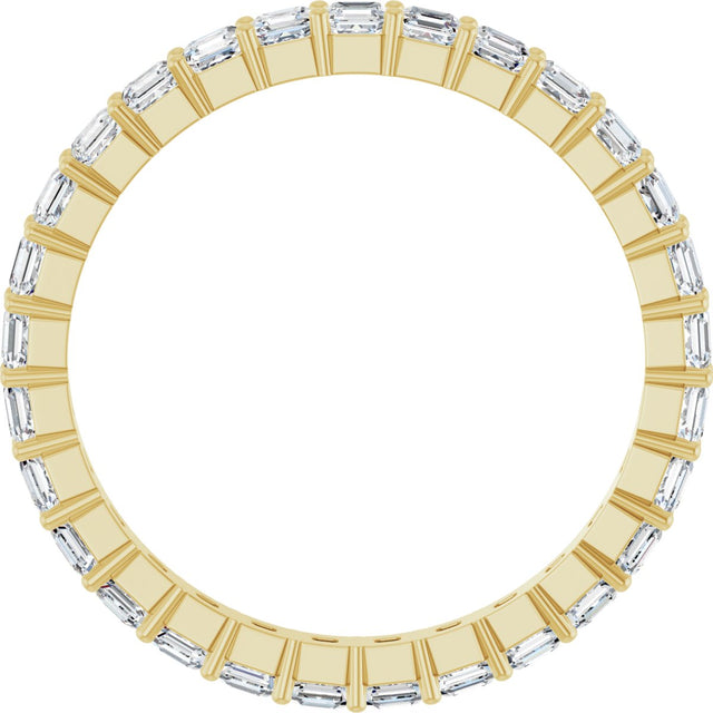14K Gold Asscher Lab-Grown Diamond Shared-Prong Eternity Band – 2x2 mm Stones - Yellow Gold - view 2