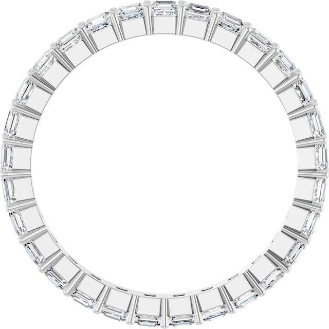 Platinum Asscher Lab-Grown Diamond Shared-Prong Eternity Band – 2x2 mm Stones - view 2
