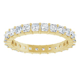 14K Gold Asscher Lab-Grown Diamond Shared-Prong Eternity Band – 2.3x2.3 mm Stones - Yellow Gold - view 3