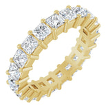 10K Gold Square Natural Diamond Shared-Prong Eternity Band – 3x3 mm Stones - Yellow Gold