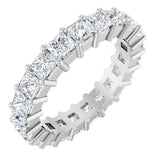 14K Gold Square Lab-Grown Diamond Shared-Prong Eternity Band – 3x3 mm Stones - White Gold