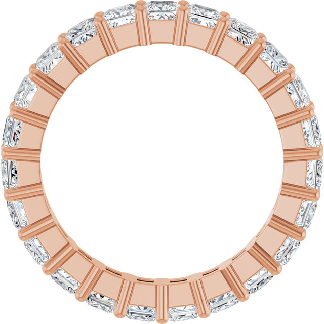 10K Gold Square Natural Diamond Shared-Prong Eternity Band – 2.75x2.75 mm Stones - Rose Gold - view 2