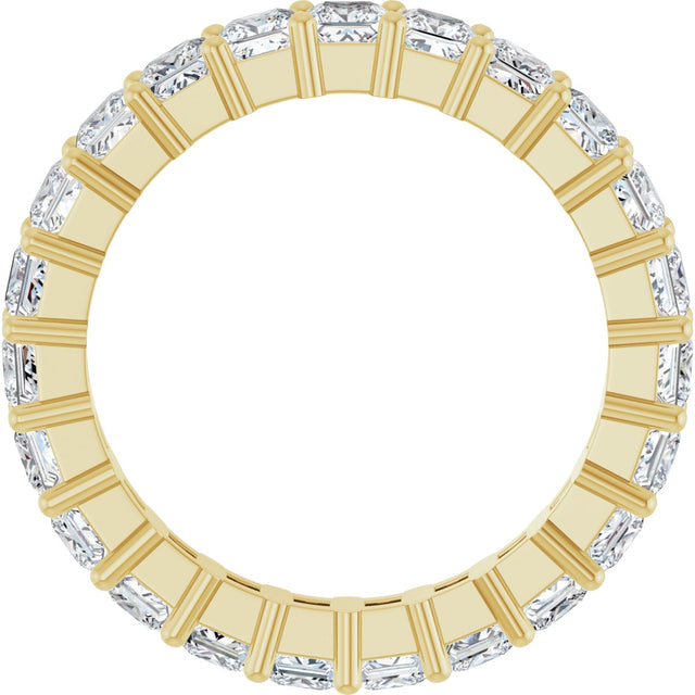14K Gold Square Lab-Grown Diamond Shared-Prong Eternity Band – 2.75x2.75 mm Stones - Yellow Gold - view 2