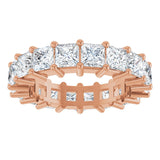 10K Gold Square Natural Diamond Shared-Prong Eternity Band – 3.75x3.75 mm Stones - Rose Gold - view 3