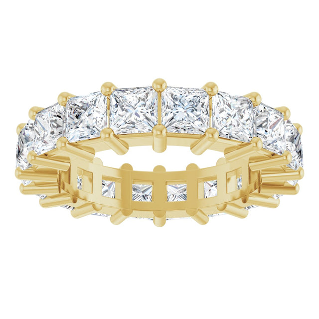 10K Gold Square Lab-Grown Diamond Shared-Prong Eternity Band – 3.75x3.75 mm Stones - Yellow Gold - view 3