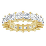 10K Gold Square Natural Diamond Shared-Prong Eternity Band – 3.75x3.75 mm Stones - Yellow Gold - view 3