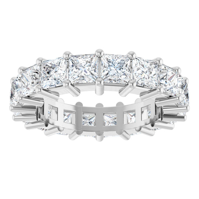 Platinum Square Lab-Grown Diamond Shared-Prong Eternity Band – 3.75x3.75 mm Stones - view 3
