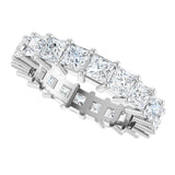 10K Gold Square Lab-Grown Diamond Shared-Prong Eternity Band – 3.25x3.25 mm Stones - White Gold - view 5