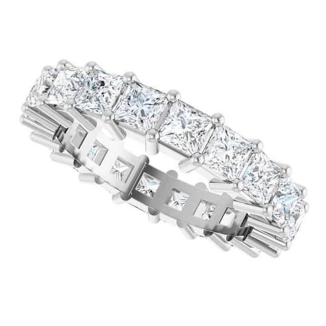 10K Gold Square Lab-Grown Diamond Shared-Prong Eternity Band – 3.25x3.25 mm Stones - White Gold - view 5